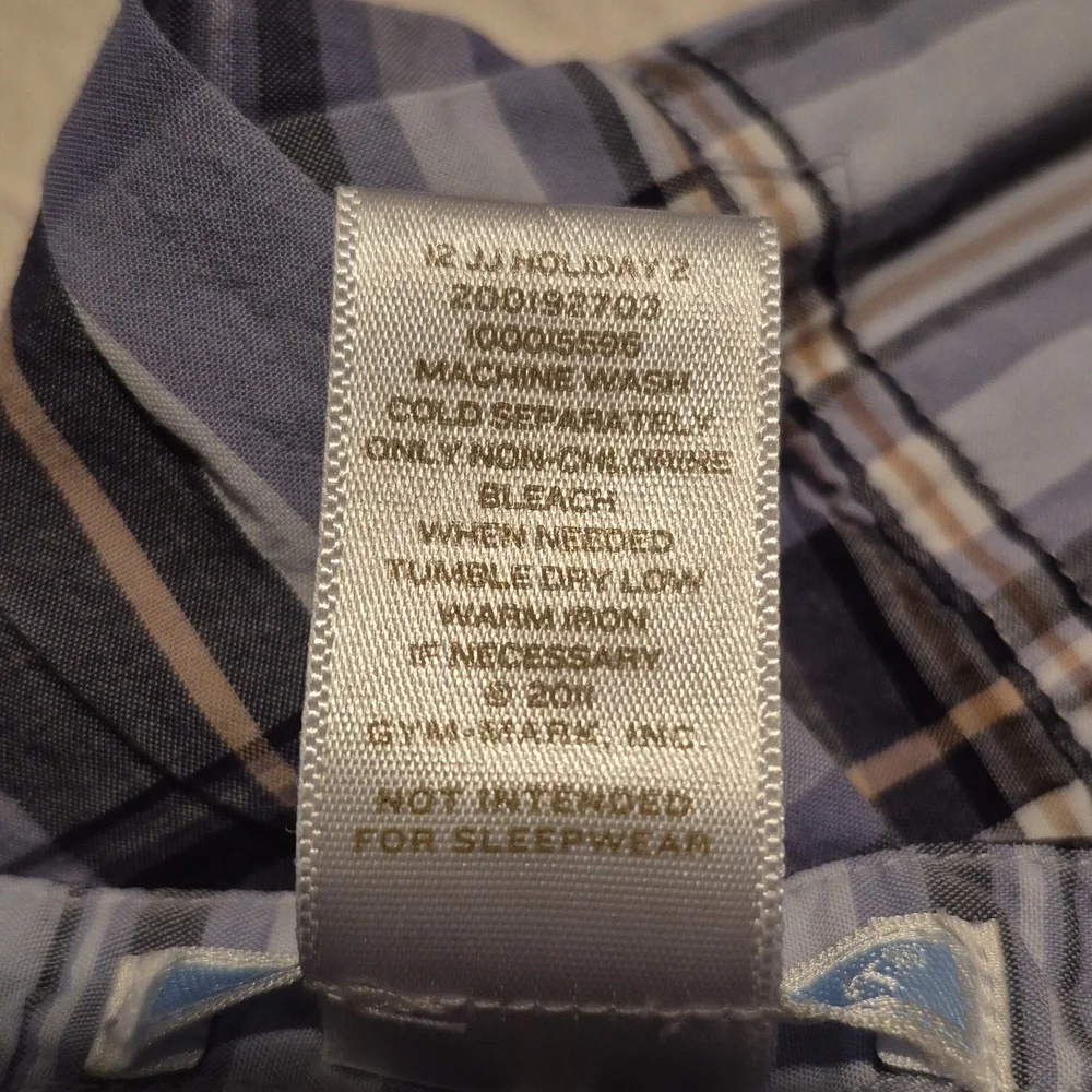 Janie and Jack boys 18-24 months blue & tan plaid shirt 2012 play condition - Picture 5 of 7